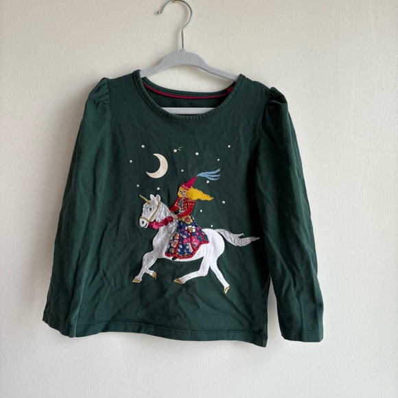 Mini Boden Girls Magical Appliqué Long Sleeve Trekking Green Princess Size 4-5 - Picture 4 of 9